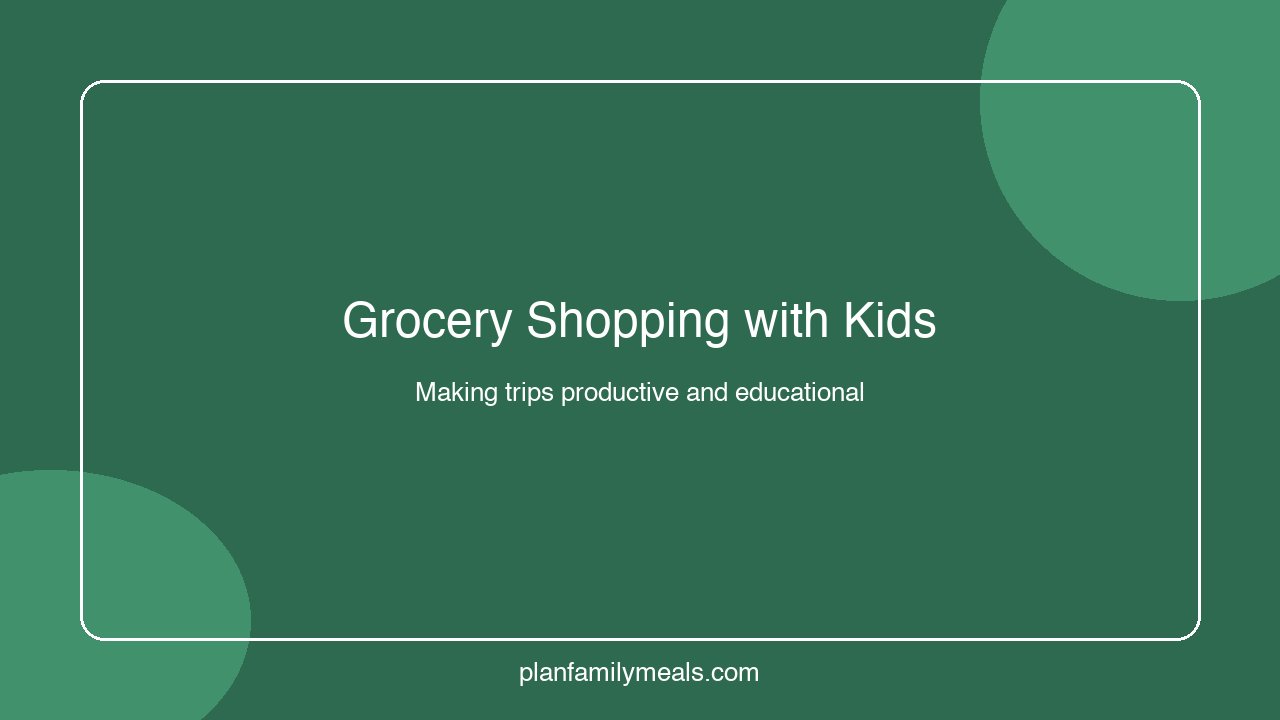 A parent and child looking at fresh produce together in a grocery store aisle.