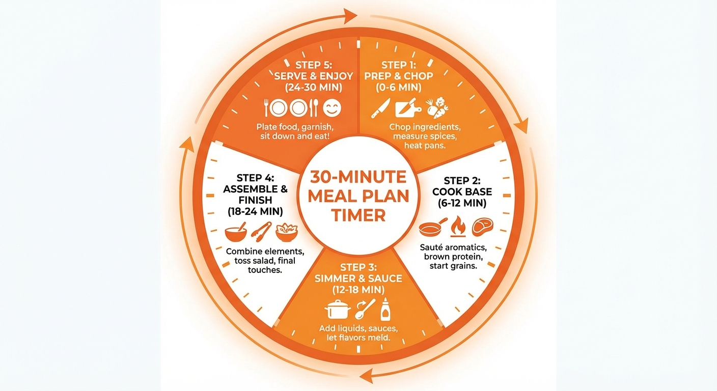 Hand writing a neatly categorised grocery list on a notepad with sections for Produce, Protein, and Dairy